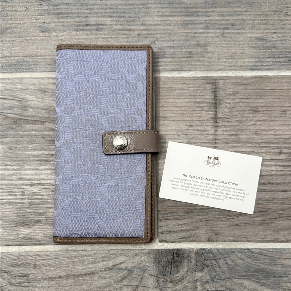 Coach Signature Wallet in Lavender and Brown
